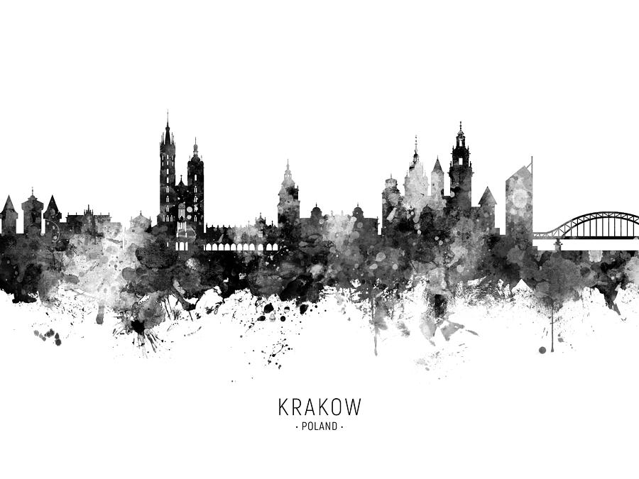 Krakow Poland Skyline #8 Digital Art by Michael Tompsett