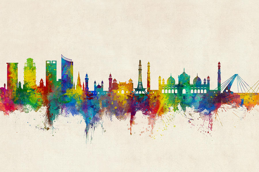 Lahore Pakistan Skyline #8 Digital Art by Michael Tompsett