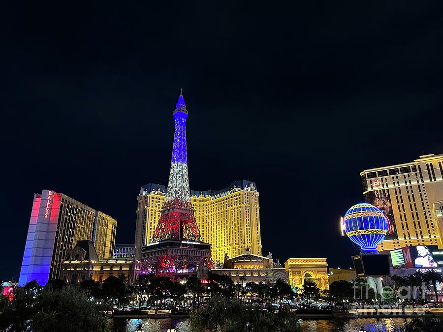 Las Vegas Nevada Night Lights Street Cars Scene Las Vegas Blvd View