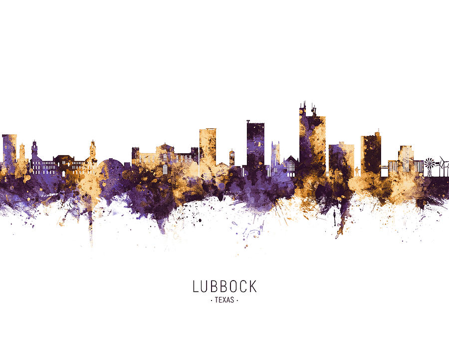 Lubbock Texas Skyline #8 Digital Art by Michael Tompsett