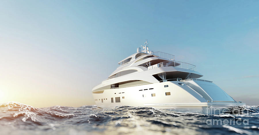 Luxury motor yacht on the ocean #8 Photograph by Michal Bednarek