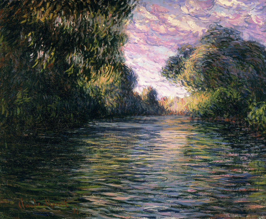 Claude Monet Painting - Morning on the Seine by Claude Monet