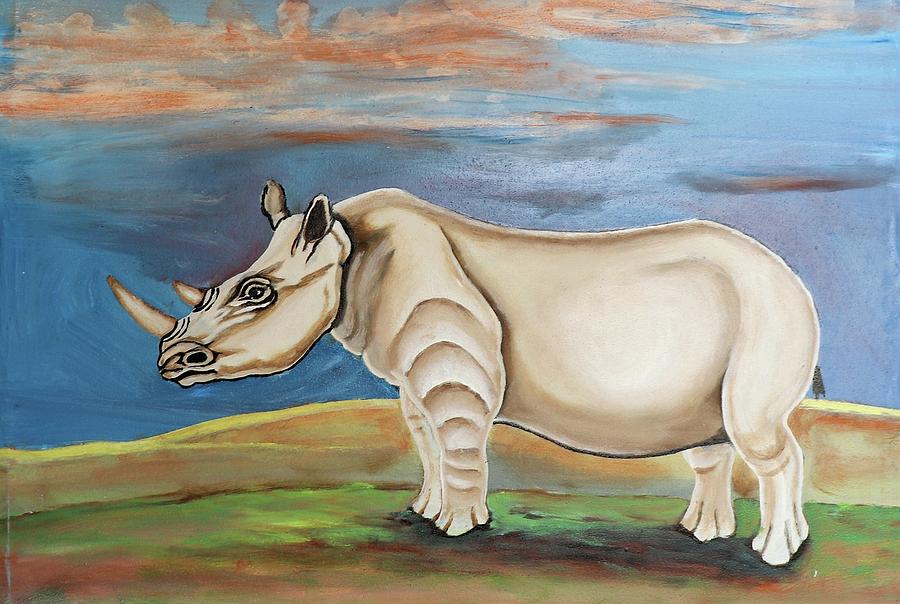 The endagered Rhinocerous Painting by Anne Nambiro - Fine Art America