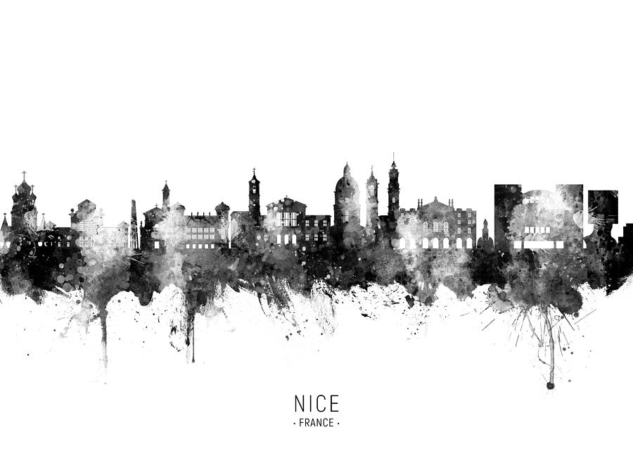 Nice France Skyline #8 Digital Art by Michael Tompsett
