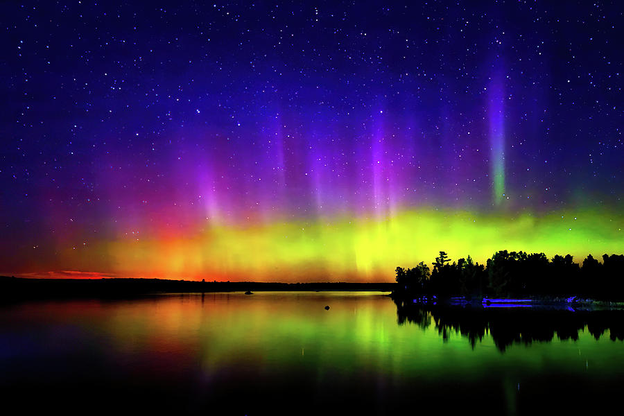 Northern Lights over Boulder Lake #8 Photograph by Shixing Wen