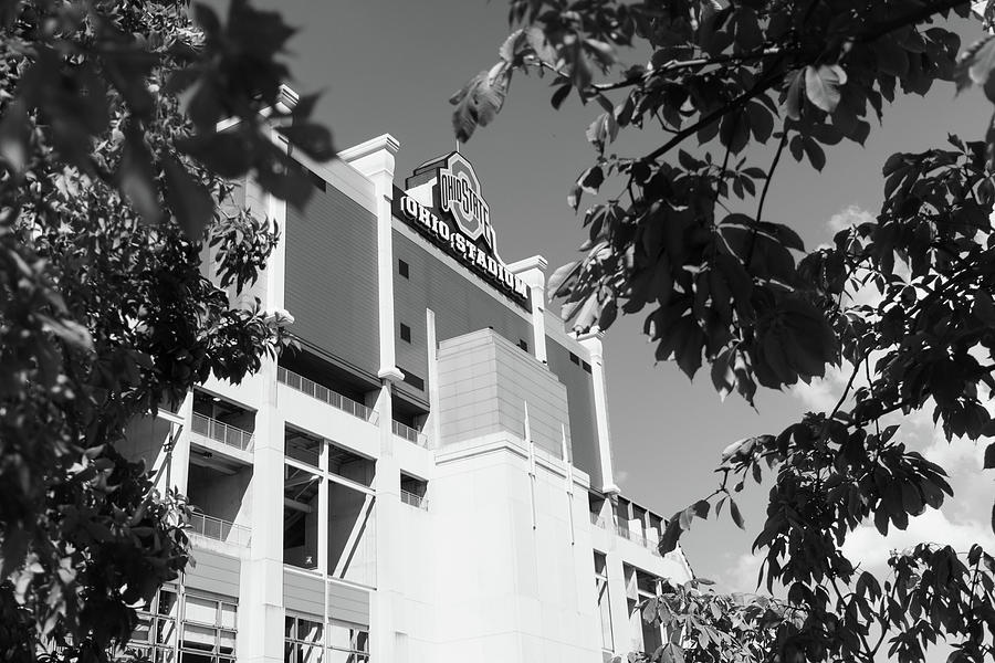 Ohio Stadium at Ohio State University in black and white #8 Photograph by Eldon McGraw