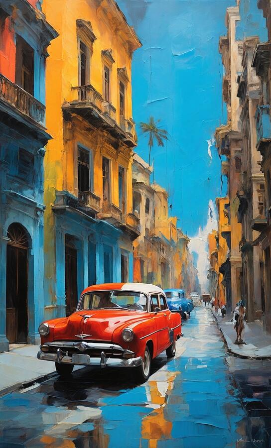 Vintage Car Digital Art - Old Havana #8 by Yails HJ