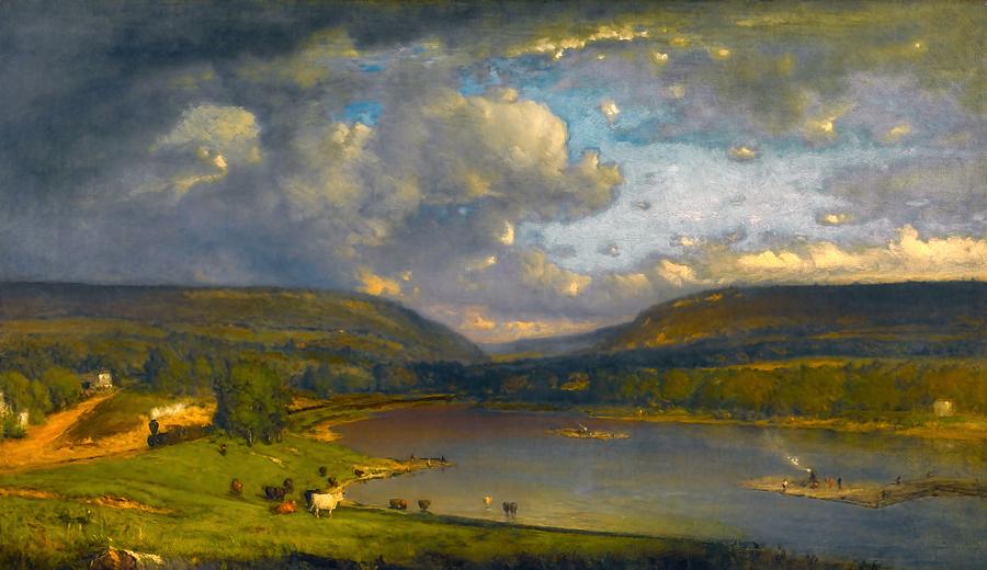 River Painting - On The Delaware River #3 by George Inness