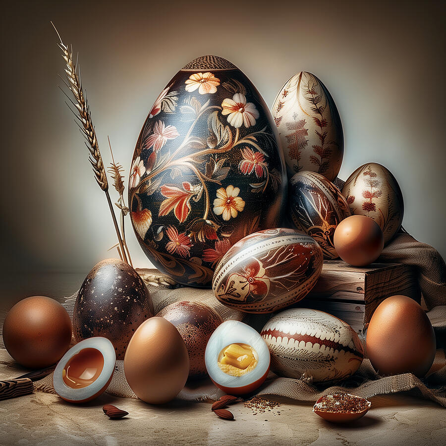 Easter Digital Art - Ornate Easter eggs #8 by Black Papaver