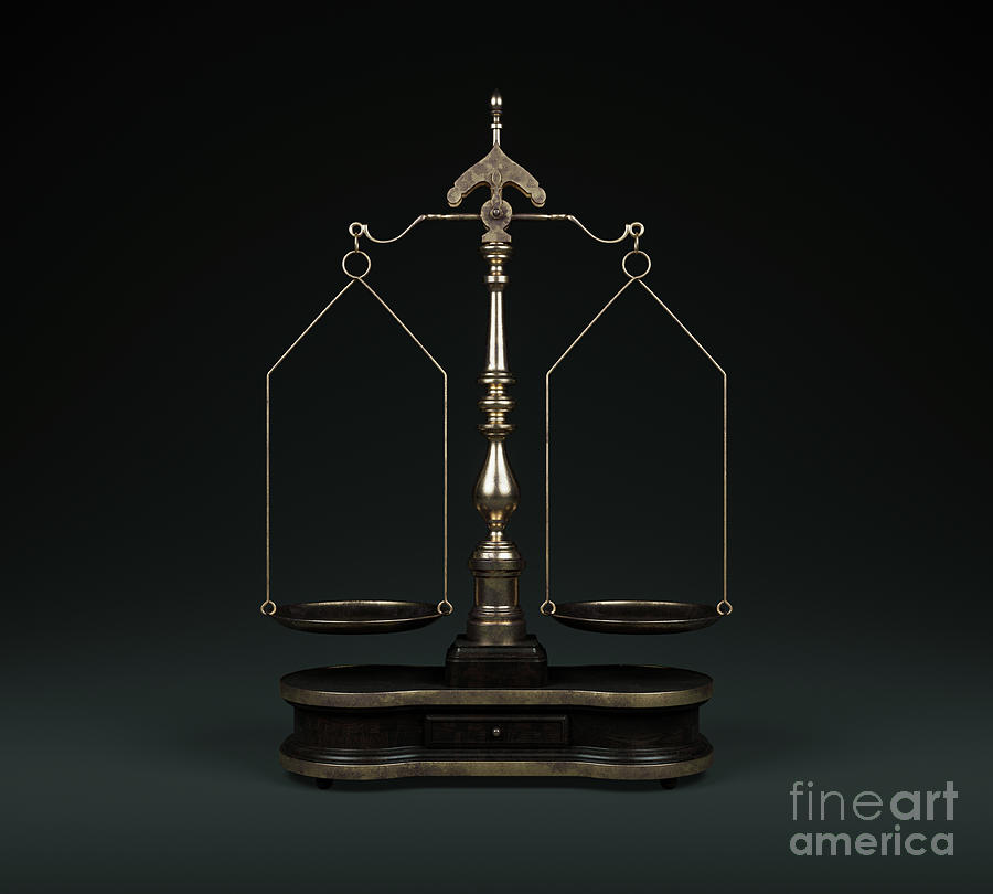 Vintage Digital Art - Ornate Scales Of Justice #8 by Allan Swart