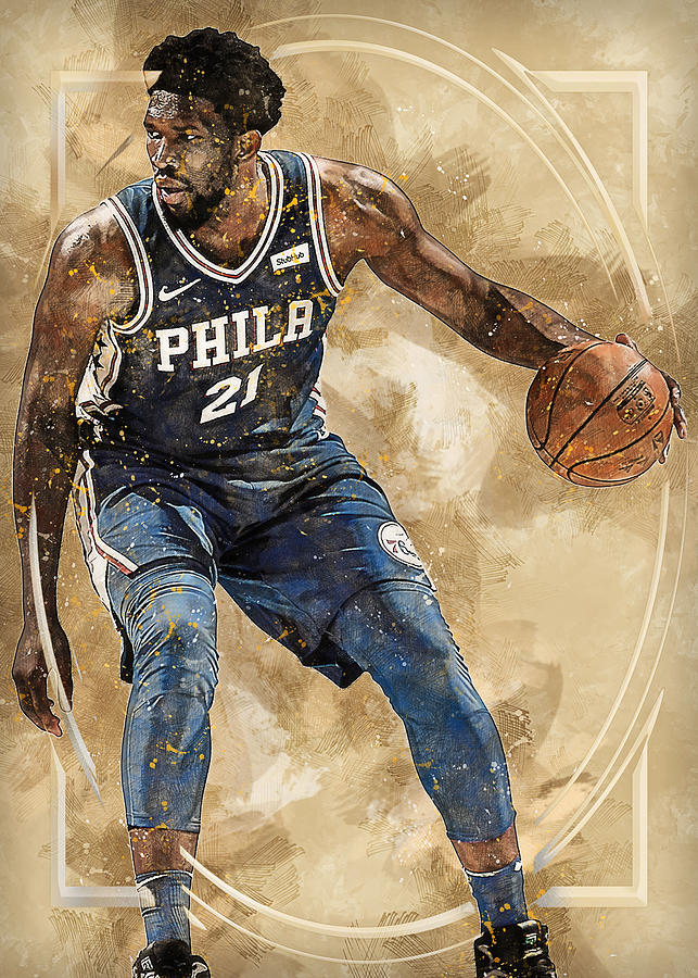 Player Art Philadelphia 76Ers Player Joel Embiid Joelembiid Joel Embiid ...