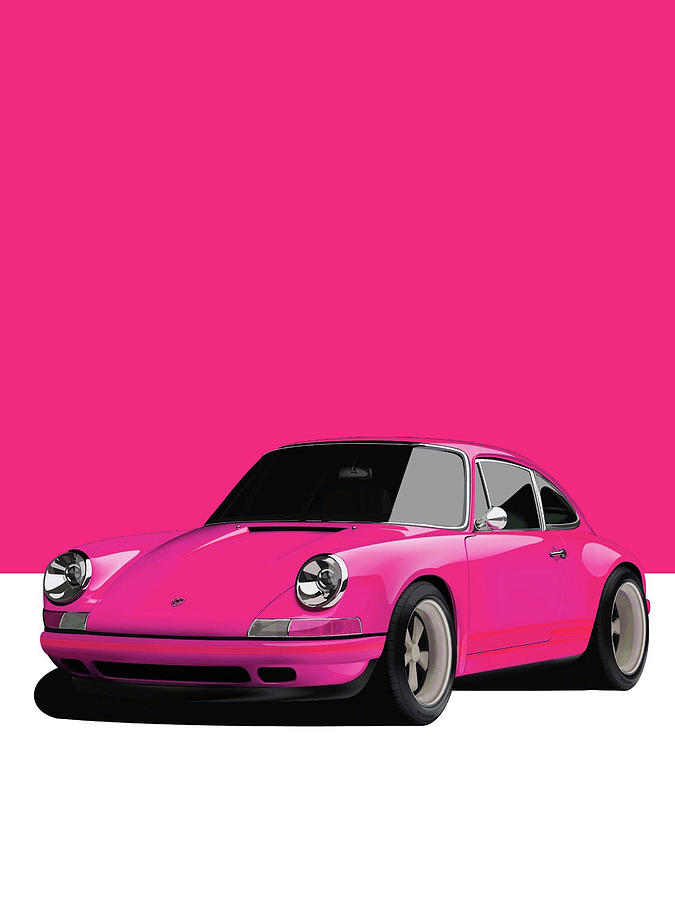 Porsche 911 Classic Restomod Poster PINK #8 Digital Art by Thespeedart Porsche 911 Classic Restomod Poster PINK #8 Digital Art by Thespeedart