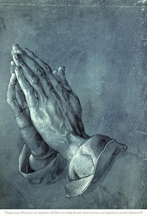 Prayer Drawing - Praying Hands #8 by Albrecht Durer