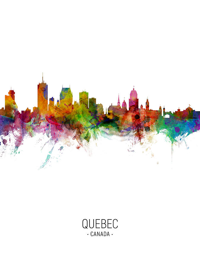 Skyline Digital Art - Quebec Canada Skyline #8 by Michael Tompsett