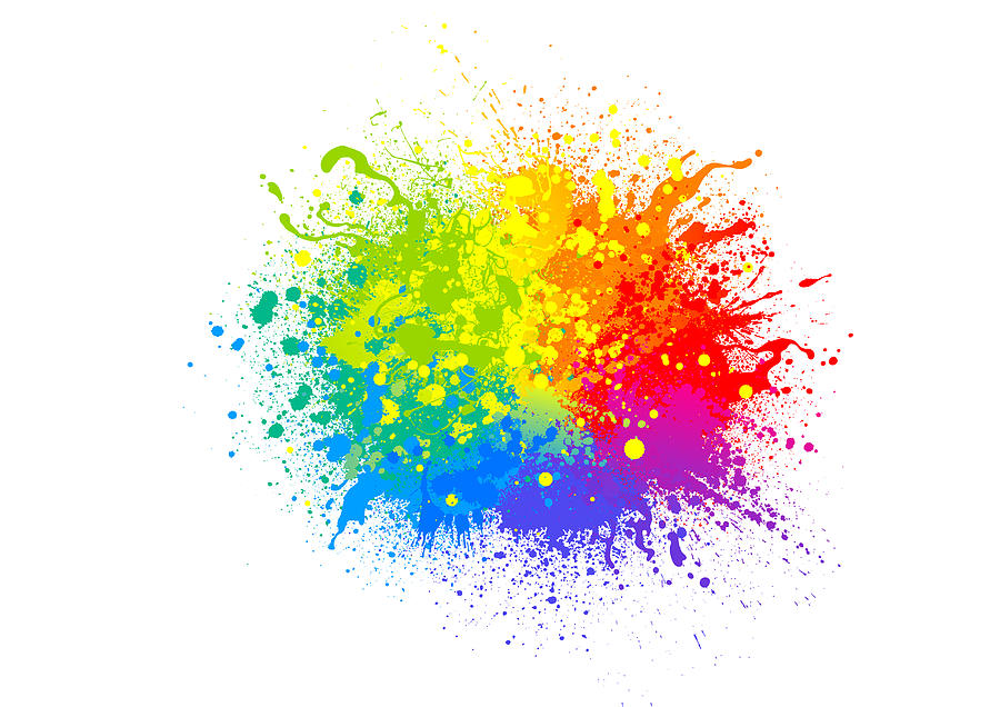 Rainbow paint splash #8 Drawing by Enjoynz