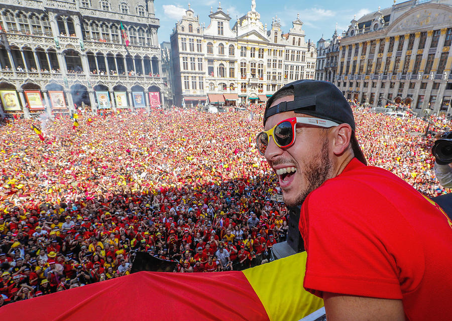 Red Devils Parade In Brussels After Returning From World Cup Russia #8 Photograph by Royal Belgium Pool