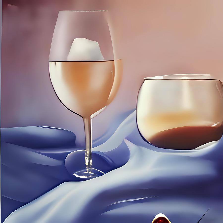 Red Wine cartoon Digital Art by Acr Acr - Fine Art America