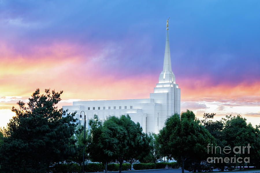 Rexburg Idaho Temple - Summer Sunset Photograph by Bret Barton