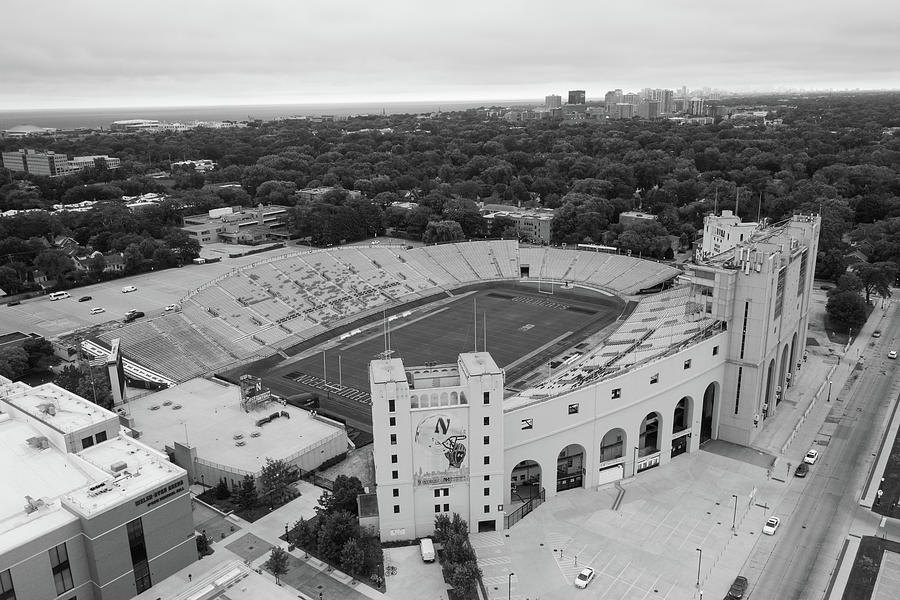 Ryan Field At Northwestern University In Black And White Photograph By ...