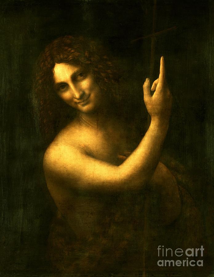 Saint John the Baptist #8 Painting by Leonardo da Vinci