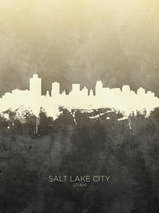 Salt Lake City Utah Skyline #8 Digital Art by Michael Tompsett
