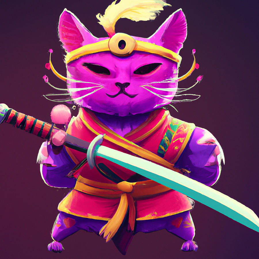 Samurai cat Digital Art by Raik Kroeber - Fine Art America