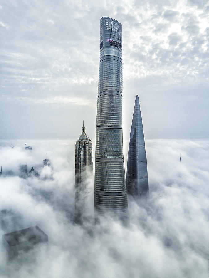 Shanghai Financial District In Fog #8 Photograph by Jackal Pan