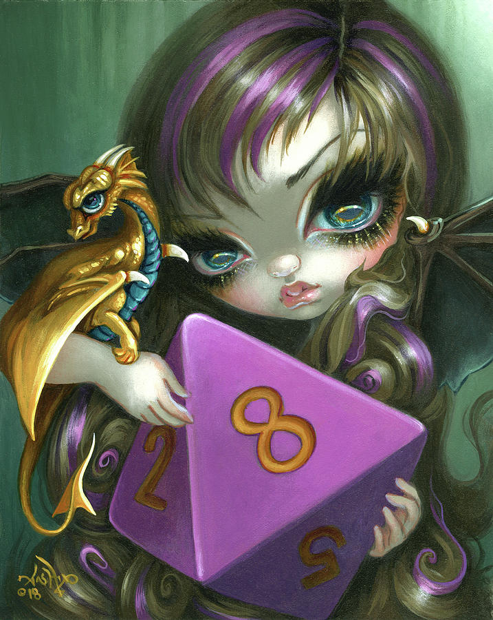 8 Sided Dice Fairy Painting by Jasmine Becket-Griffith