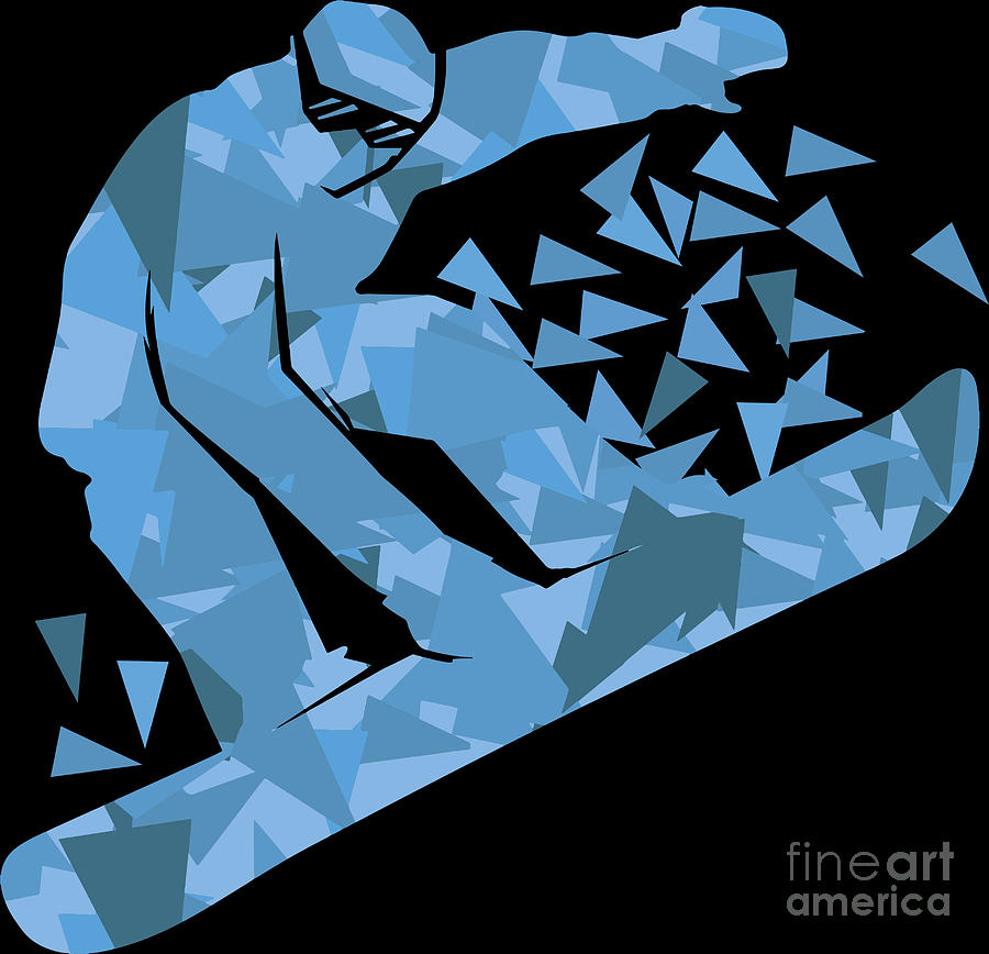 Mountain Digital Art - Snowboard Snowboarding Boarder Board Birthday Gift #8 by Haselshirt