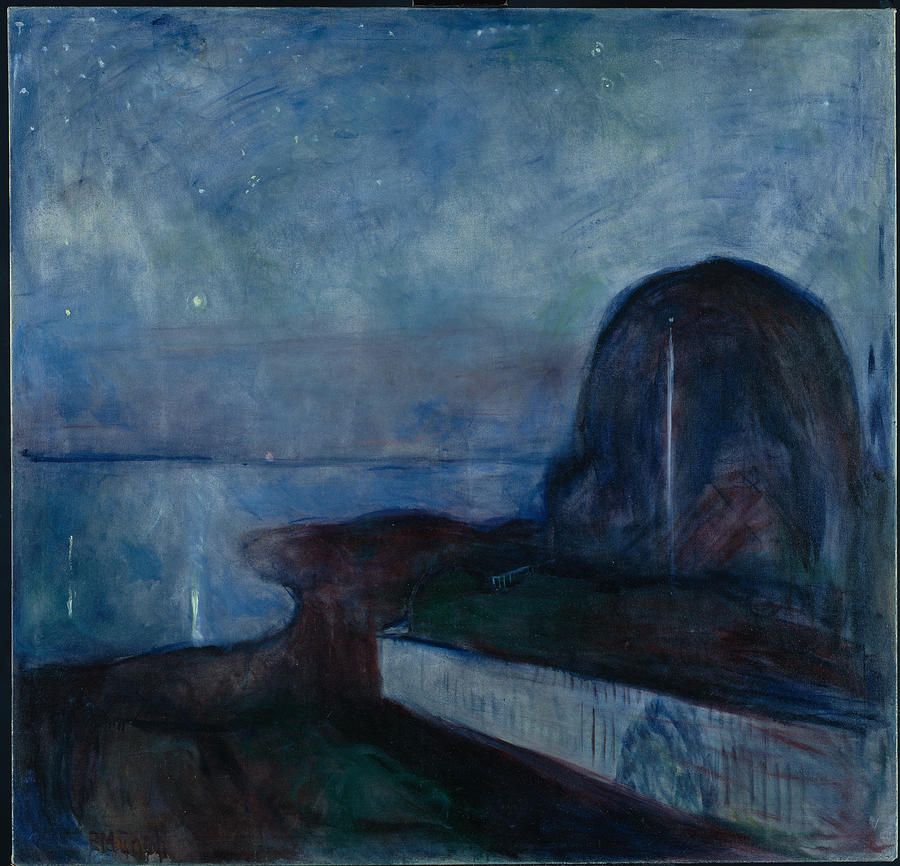 Edvard Munch Painting - Starry Night  #8 by Edvard Munch