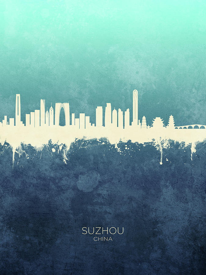 Suzhou China Skyline #8 Digital Art by Michael Tompsett