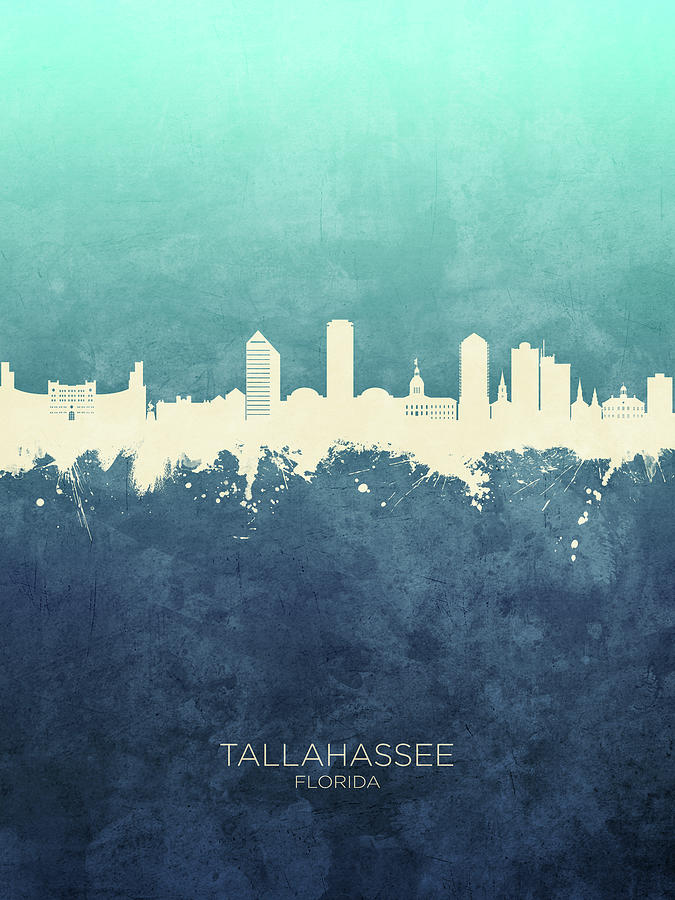Tallahassee Digital Art - Tallahassee Florida Skyline #8 by Michael Tompsett