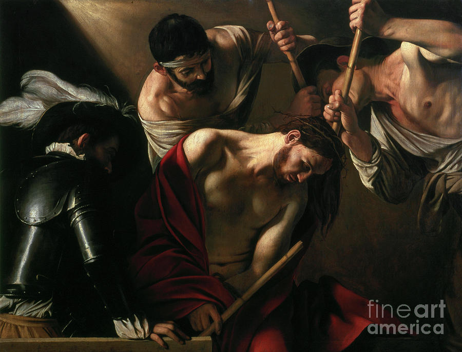 Caravaggio Painting - The Crowning with Thorns by Caravaggio