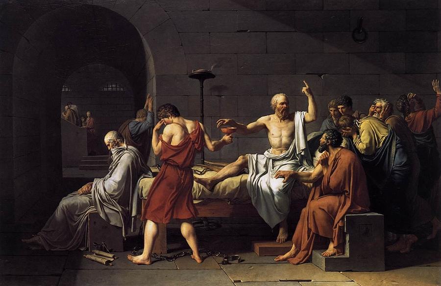 The Death of Socrates #11 Painting by Jacques-Louis David