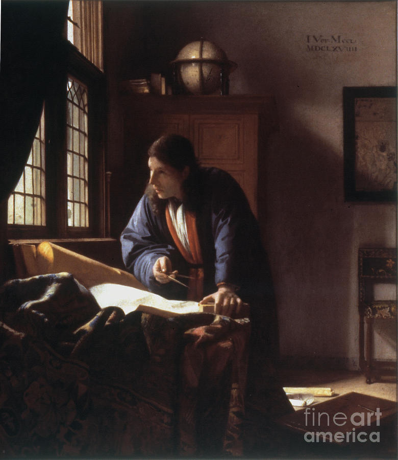The Geographer #8 Painting by Johannes Vermeer
