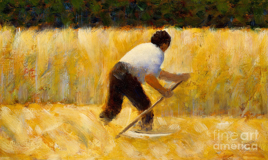 The Mower Painting by Georges Seurat
