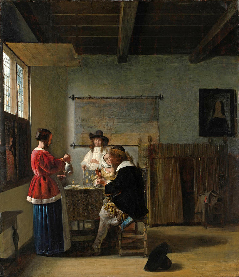The Visit  #9 Painting by Pieter de Hooch