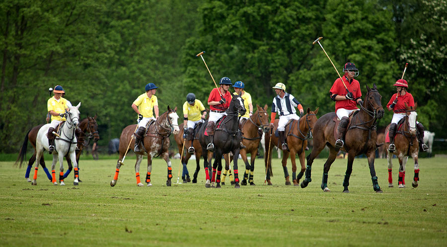 Two polo teams challenging for the ball #8 Photograph by Lorado