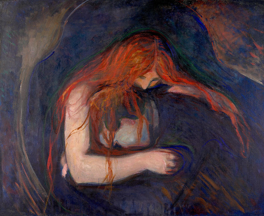 Edvard Munch Painting - Vampire  #8 by Edvard Munch