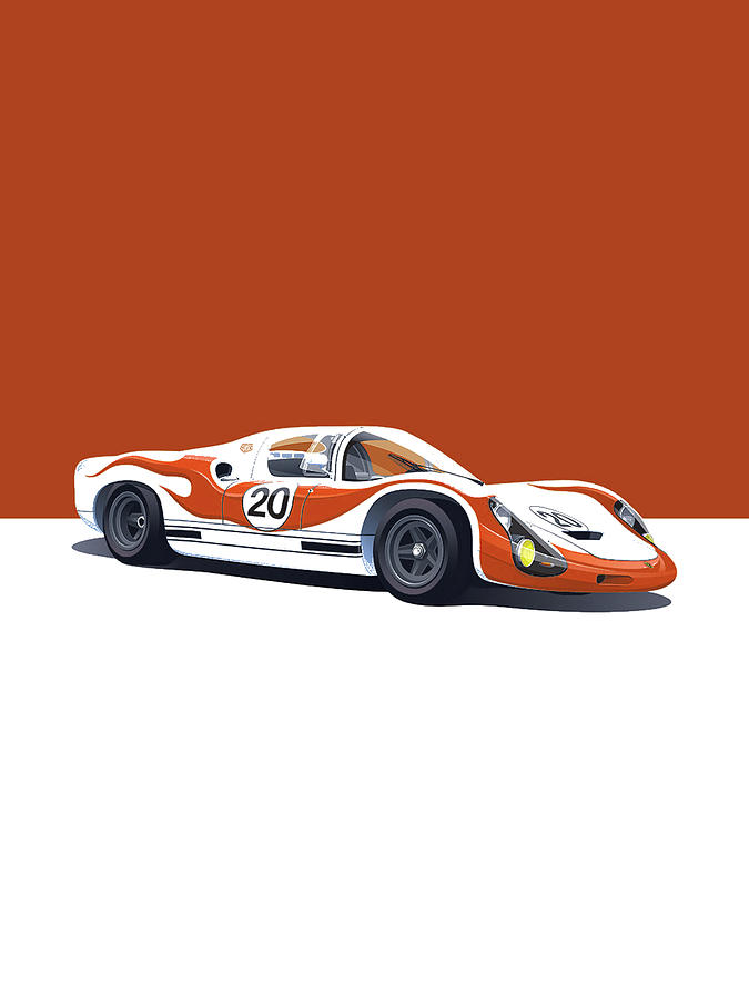 Vintage Porsche LeMans Race Car #8 Digital Art by Thespeedart Vintage Porsche LeMans Race Car #8 Digital Art by Thespeedart
