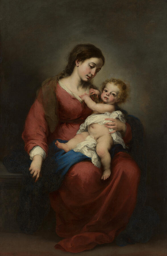 Virgin And Child #9 Painting by Bartolome Esteban Murillo