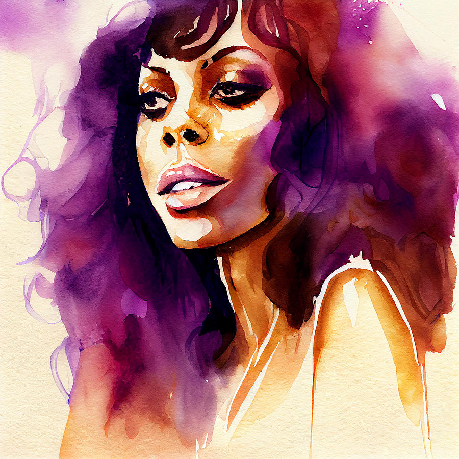 Watercolour Of Donna Summer Mixed Media