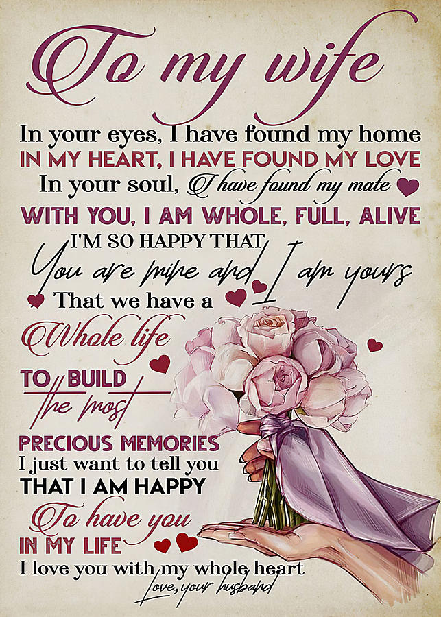 Wife TO MY WIFE ROSE I LOVE YOU Digital Art by Gambrel Temple - Fine ...