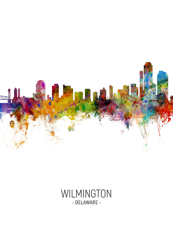Wilmington Skyline Digital Art - Wilmington Delaware Skyline #8 by Michael Tompsett