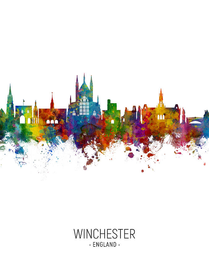 Skyline Digital Art - Winchester England Skyline #8 by Michael Tompsett