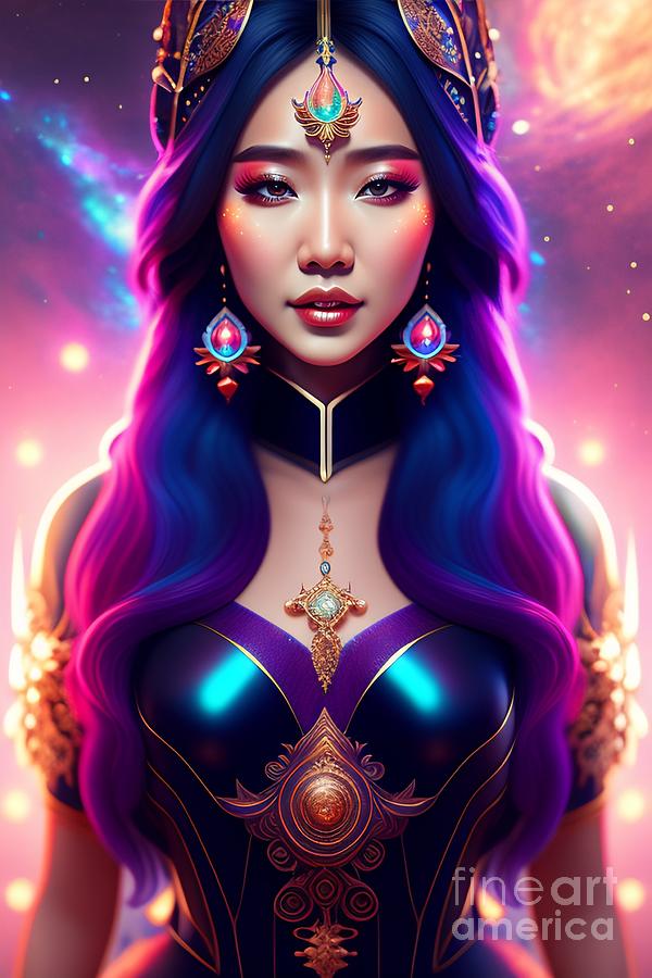 Beautiful cosmic sorceress nebulas galactic Digital Art by Boon Mee ...