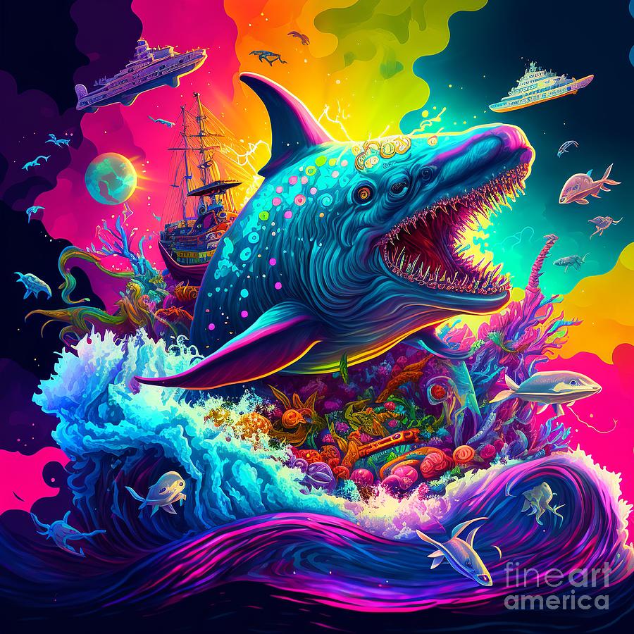 Ocean Apocalypse with surviving zombie animals Digital Art by Somsong ...