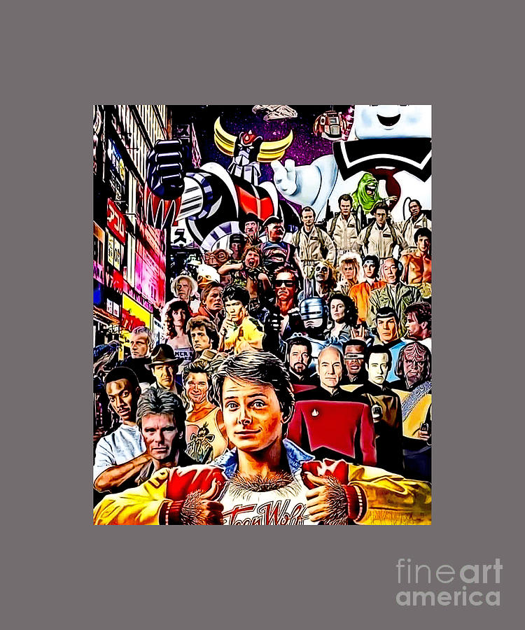 80s Movies collage Graphic Tapestry - Textile by Andrew Kania - Fine