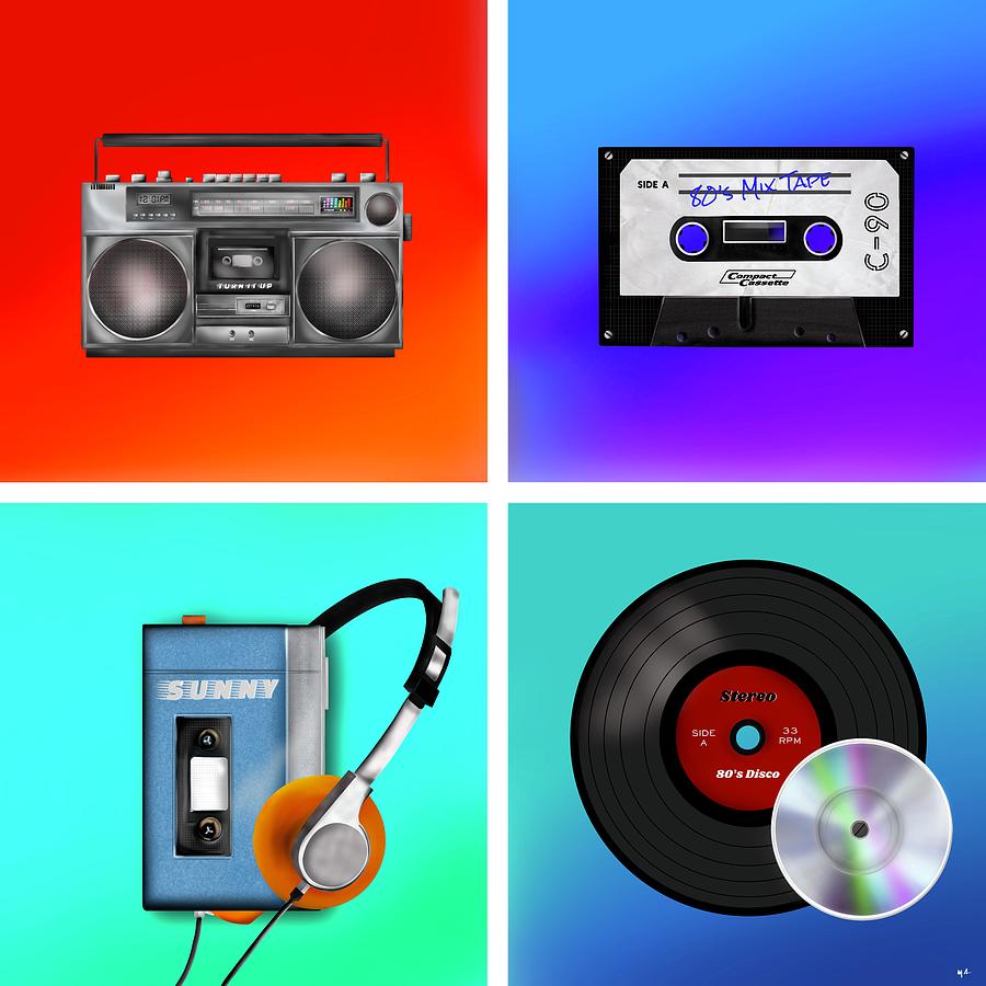 Music Painting - 80s Pop Music Culture by Mark Taylor
