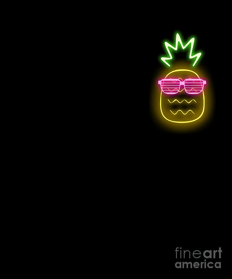 80s Retro Neon Sign Aloha Pineapple Pocket Sunglasses Drawing By Noirty Designs